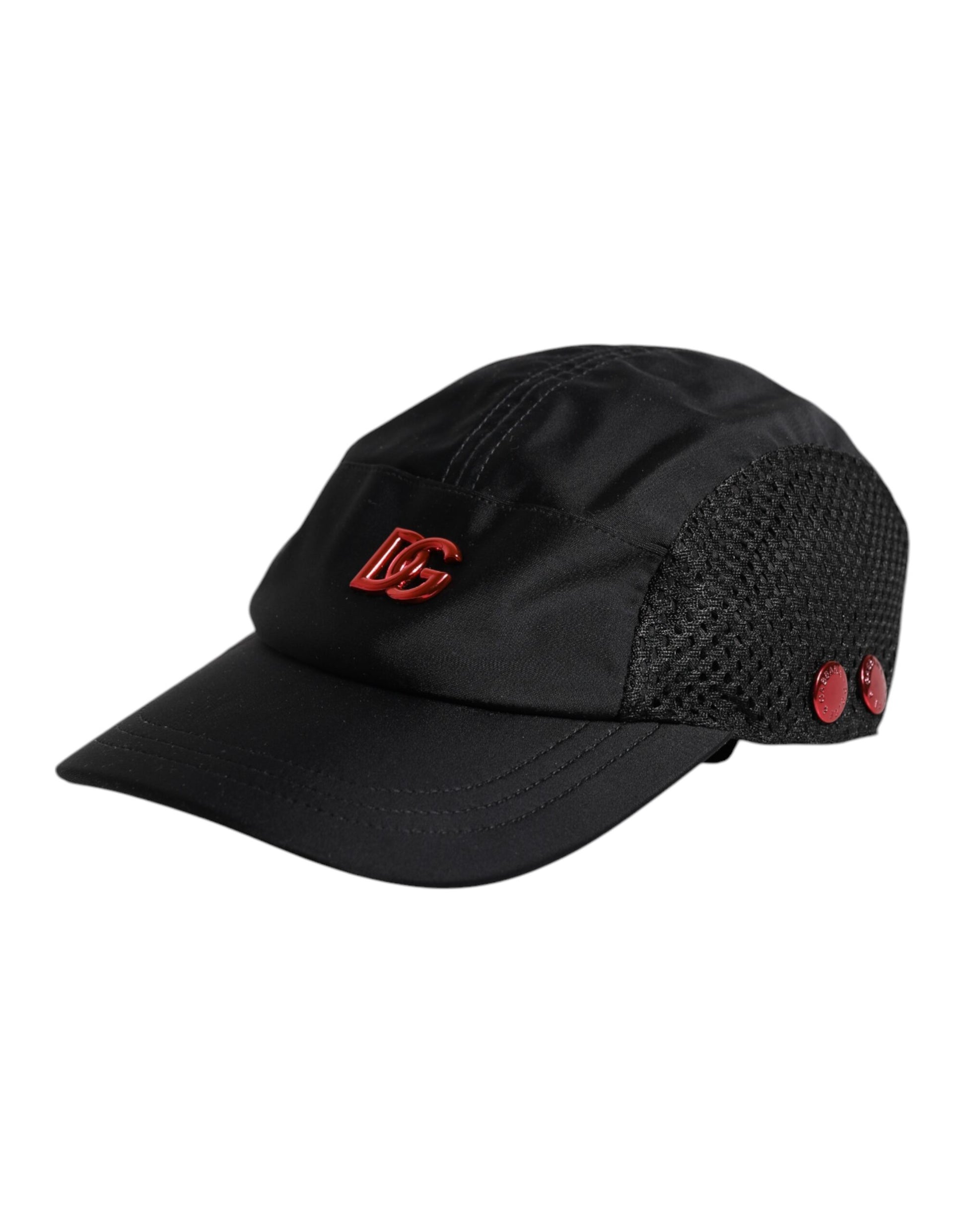 Dolce & Gabbana Black Nylon DG Logo 6 Panels Baseball Cap