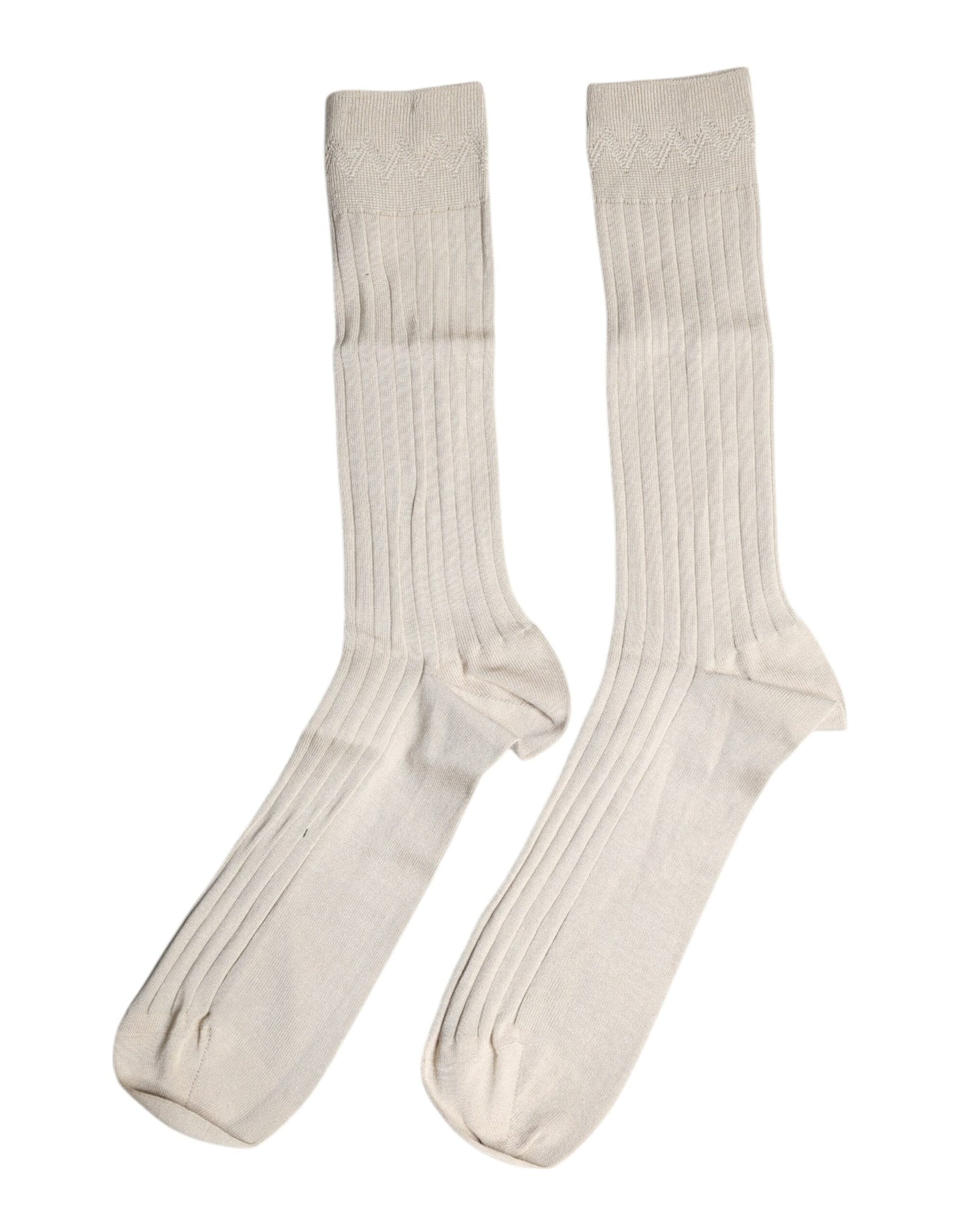 Dolce & Gabbana – Wadenlange Socken aus Stretch-Baumwolle mit Logo in Beige