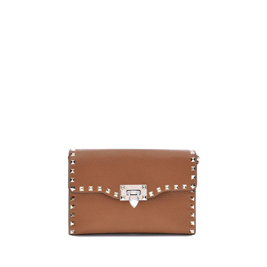 Valentino Garavani Brown Calf Leather Bos Taurus Shoulder Bag