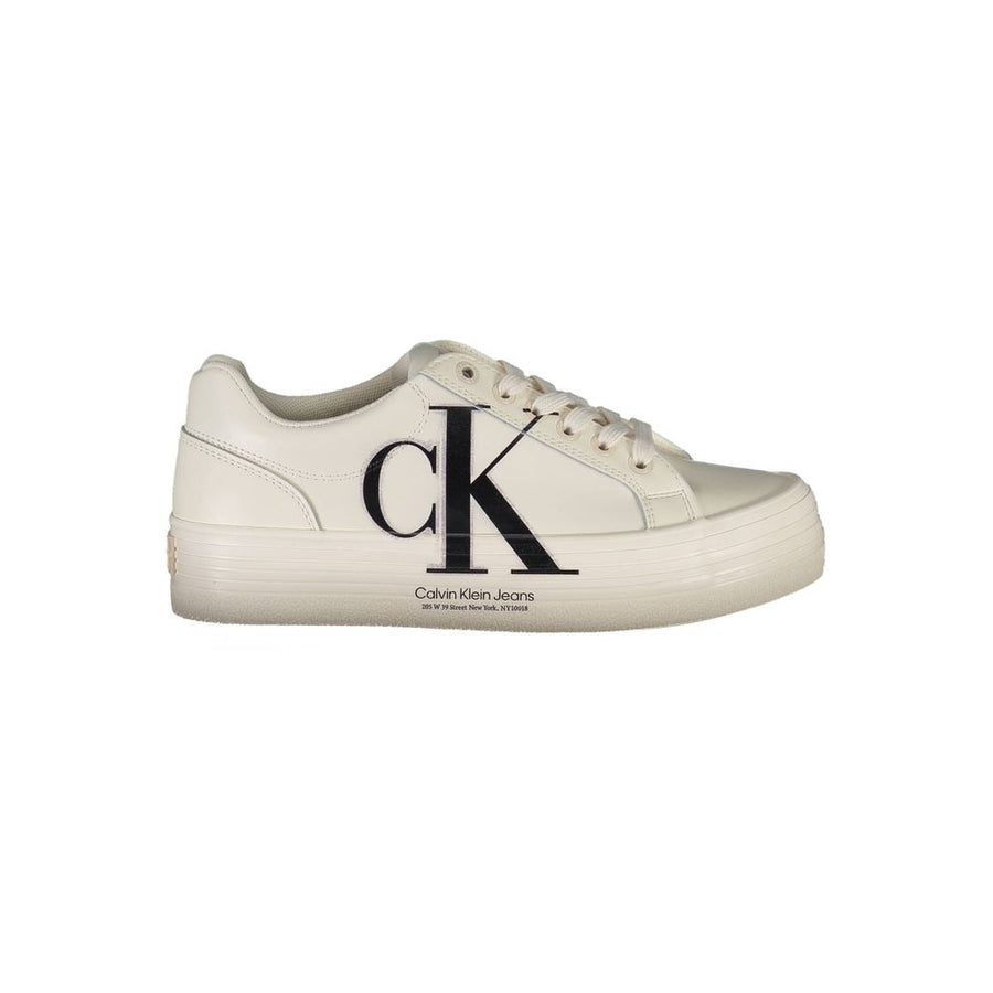 Calvin Klein – Weißer Polyester-Sneaker
