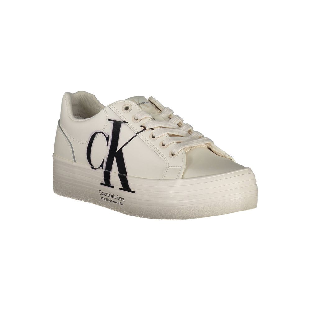 Calvin Klein – Weißer Polyester-Sneaker