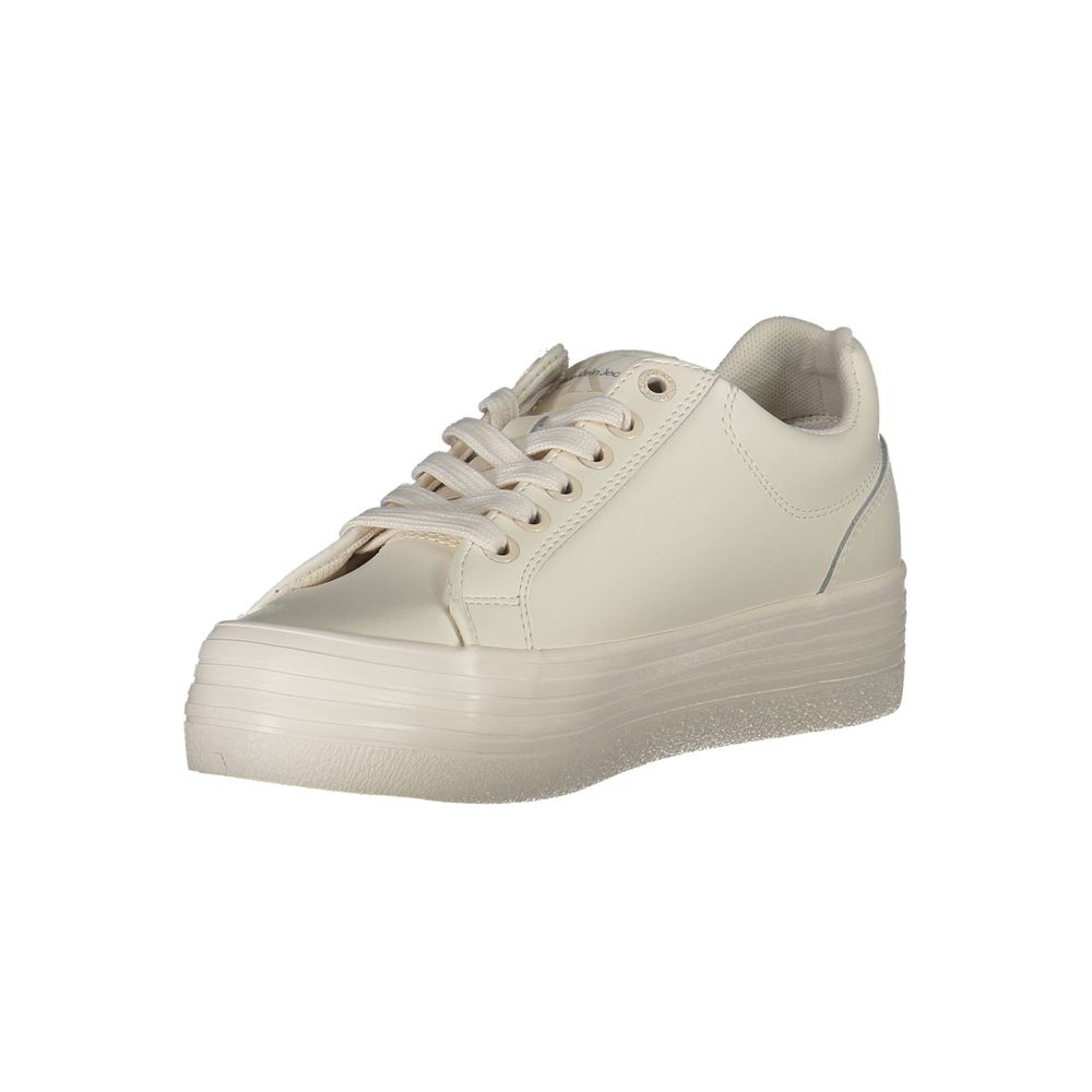 Calvin Klein – Weißer Polyester-Sneaker