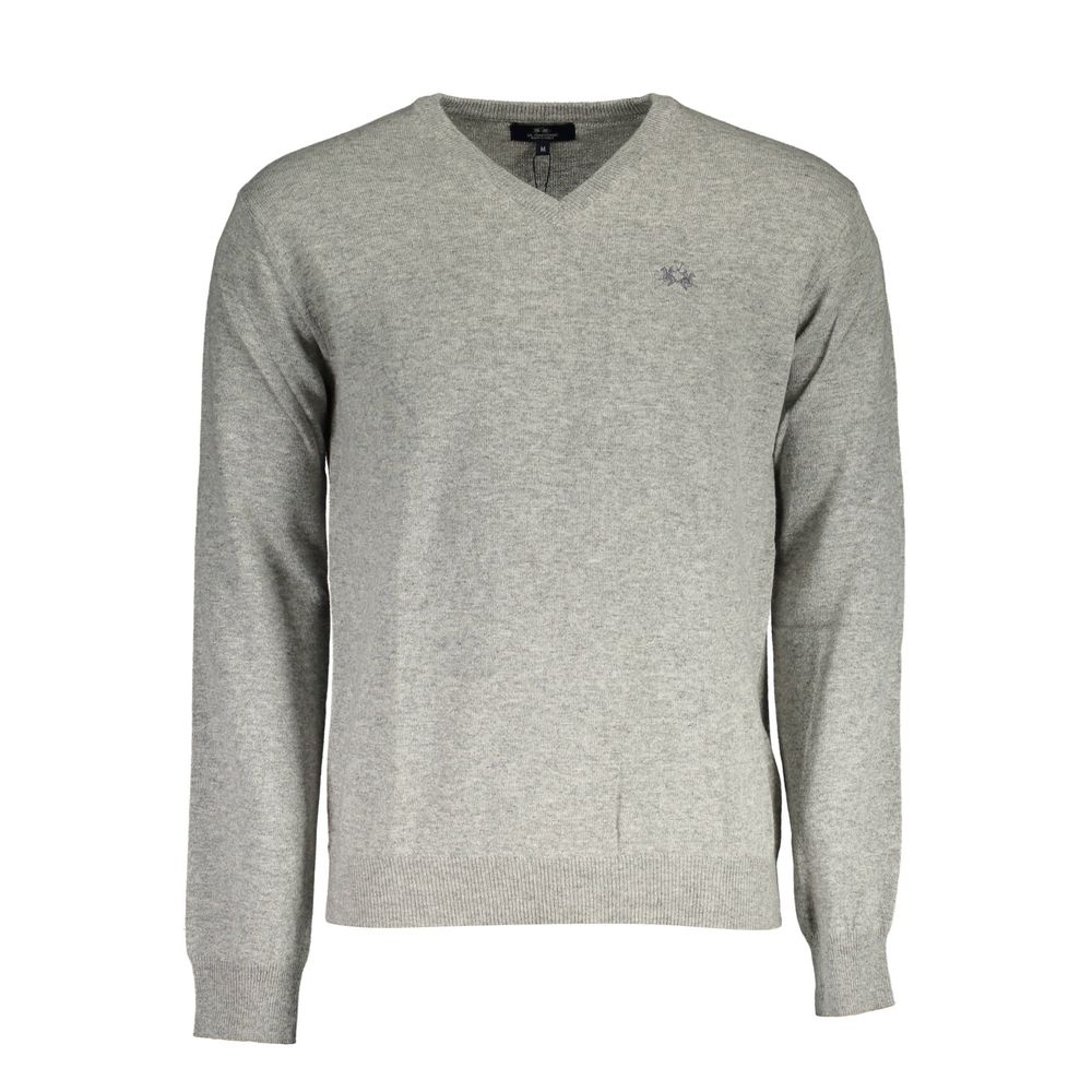 La Martina Grauer Wollpullover