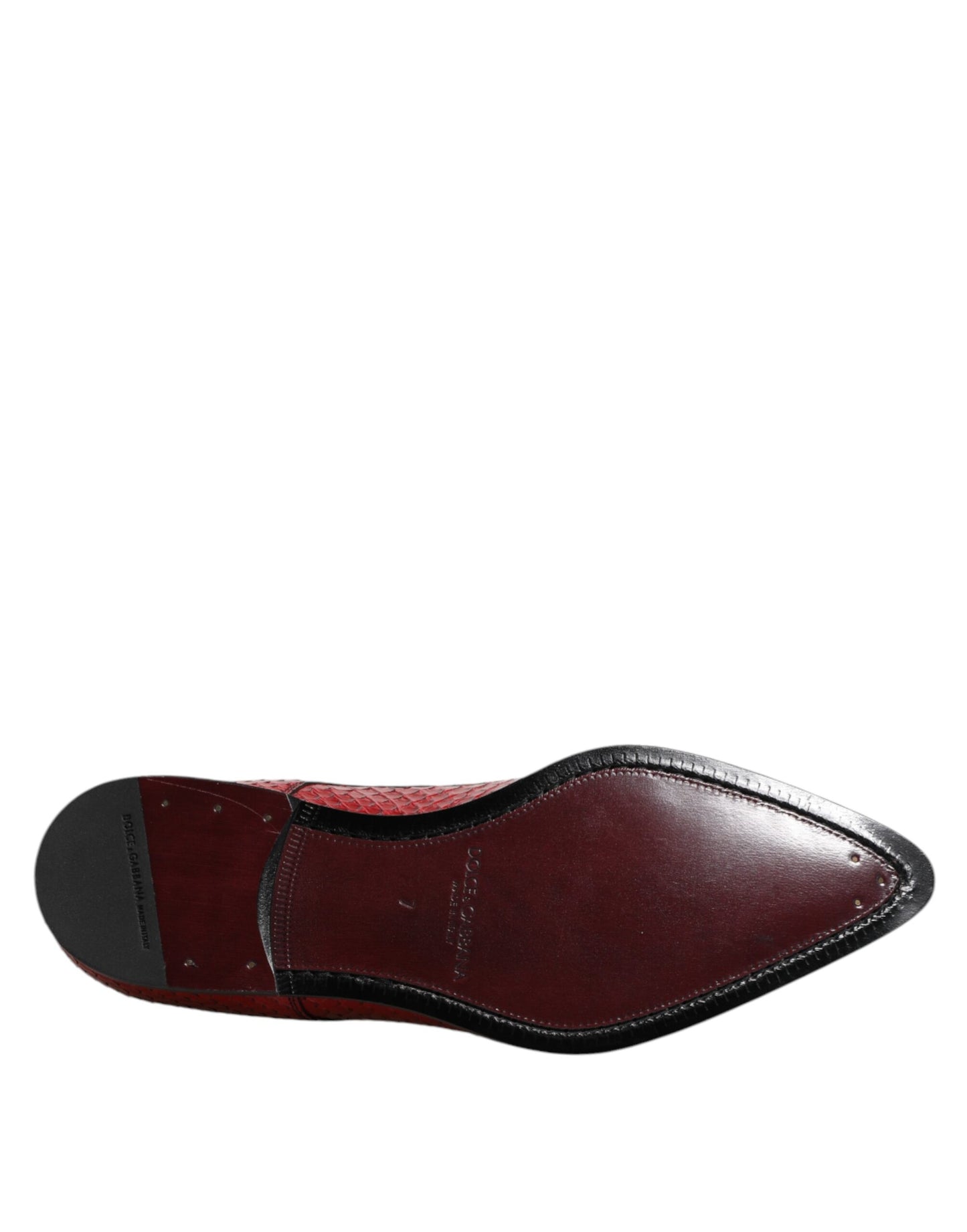 Dolce & Gabbana – Rote Derby-Schuhe aus exotischem Leder zum Schnüren