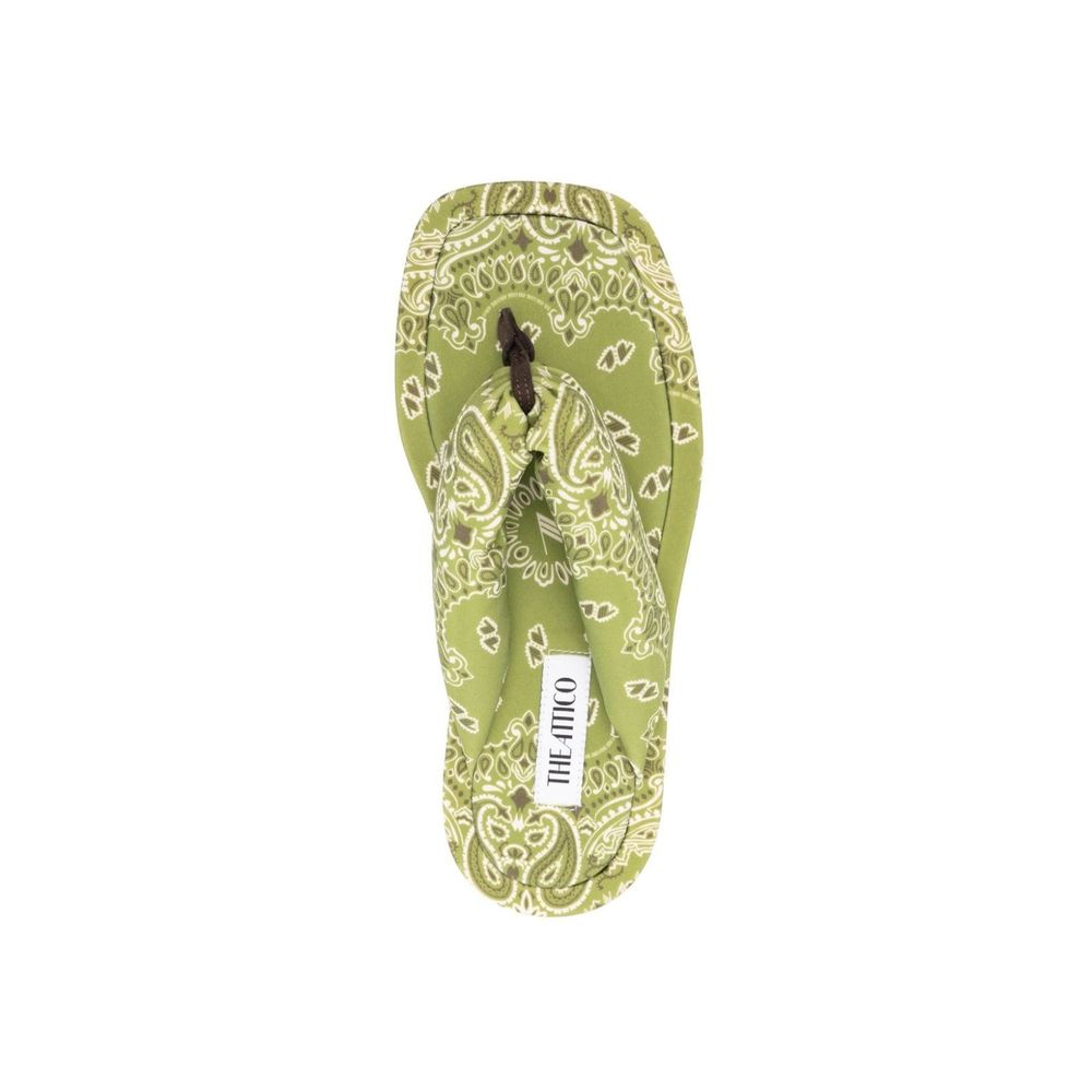 The Attico Green Elastane Slides