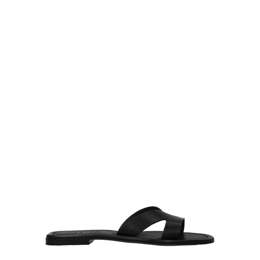 Kenzo – Schwarze Leder-Slipper-Sandalen