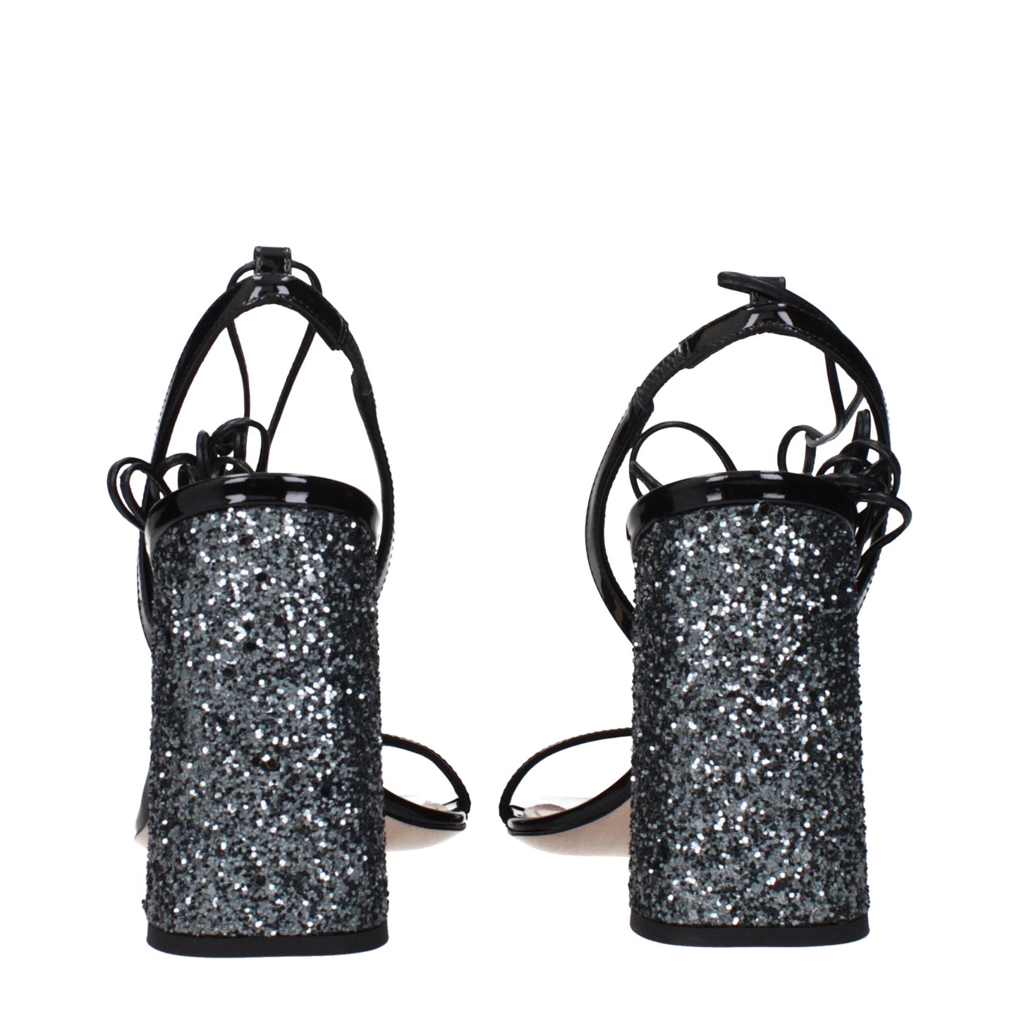 Miu Miu Black Leather Platform Sandals