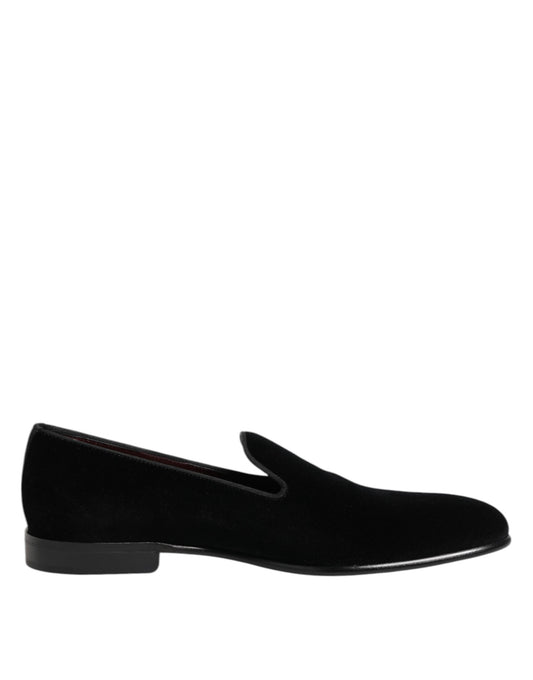 Dolce & Gabbana – Slipper aus schwarzem Samt für Herren – Formelle Schuhe