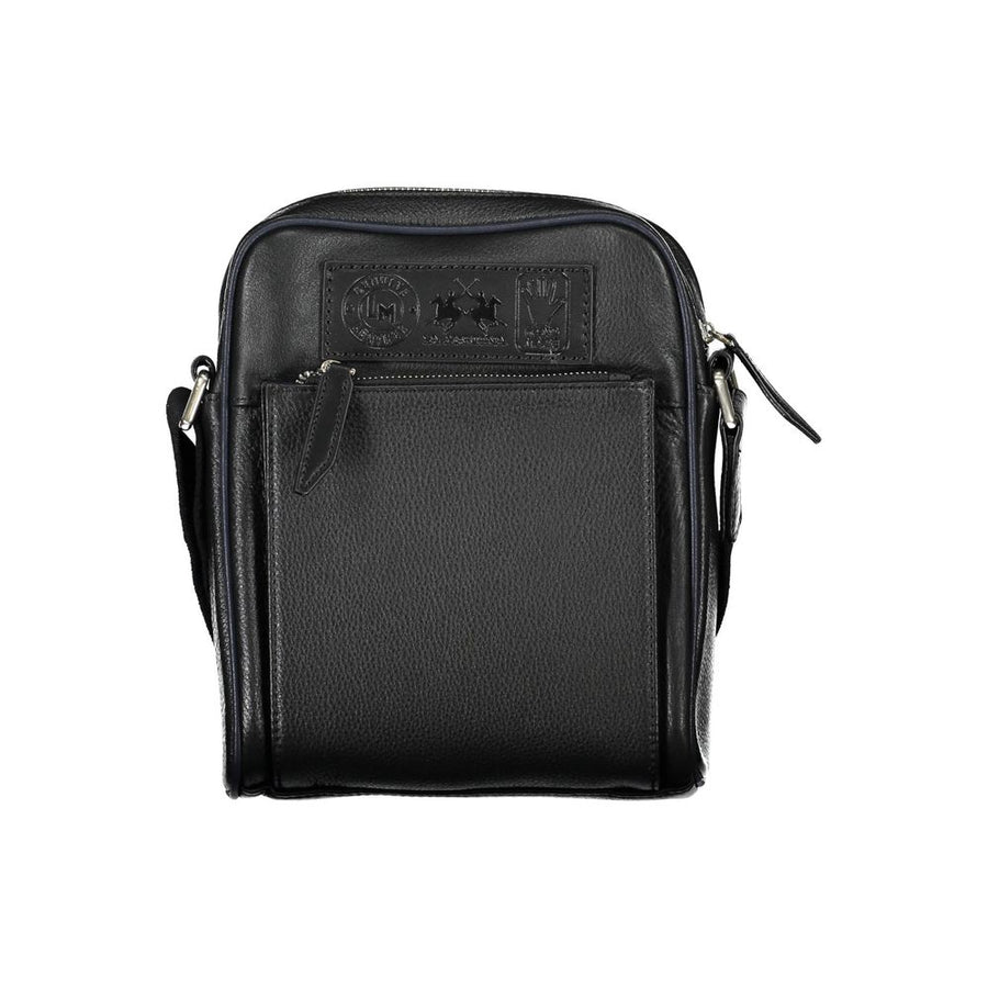 La Martina Black Leather Shoulder Bag
