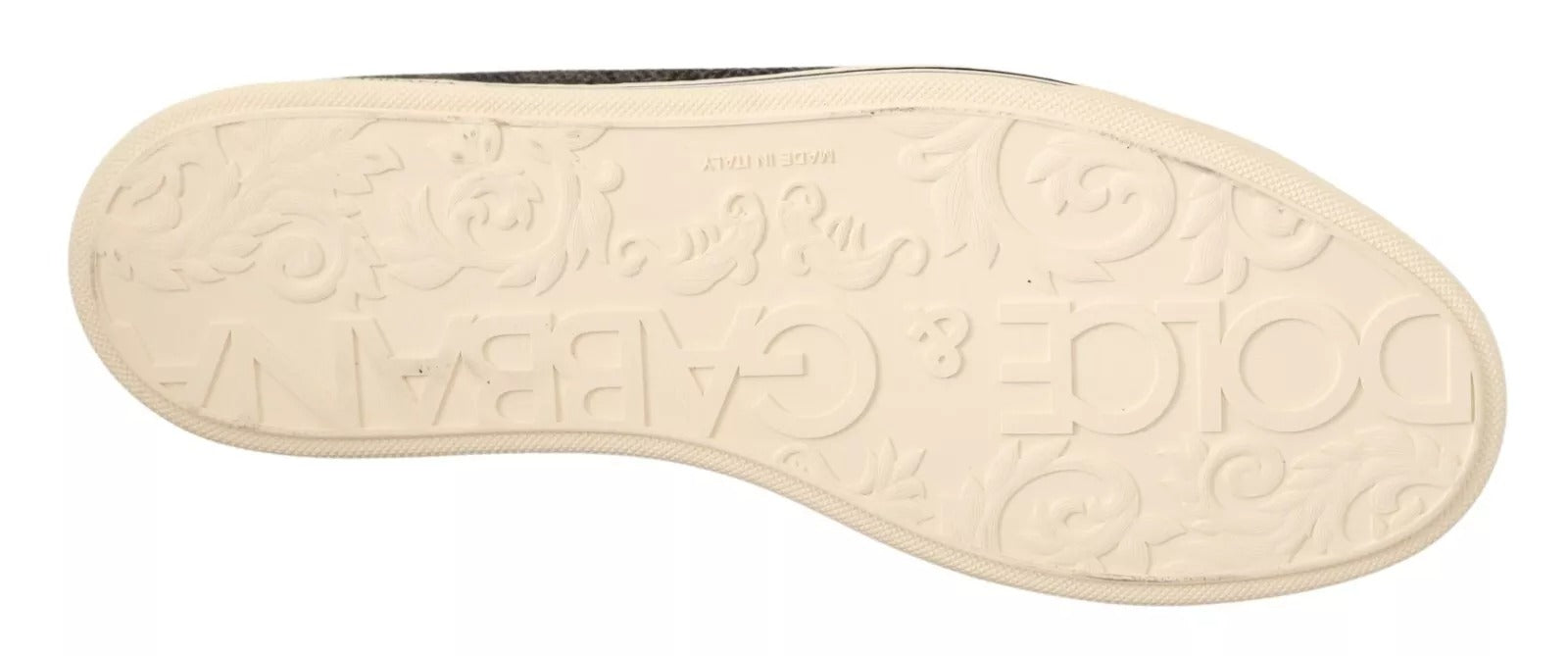 Dolce & Gabbana Graue lässige High-Top-Sneaker aus Wolle und Baumwolle