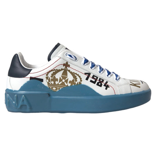 Dolce & Gabbana – Blau-weiß bedruckte Portofino Melt-Sneaker