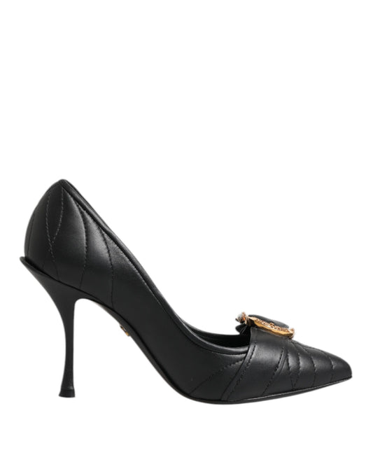 Dolce & Gabbana Schwarze Devotion Leder Heels Pumps Schuhe