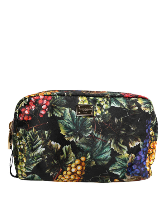 Dolce & Gabbana Clutch mit mehrfarbigem Traubendruck und Logo-Plakette