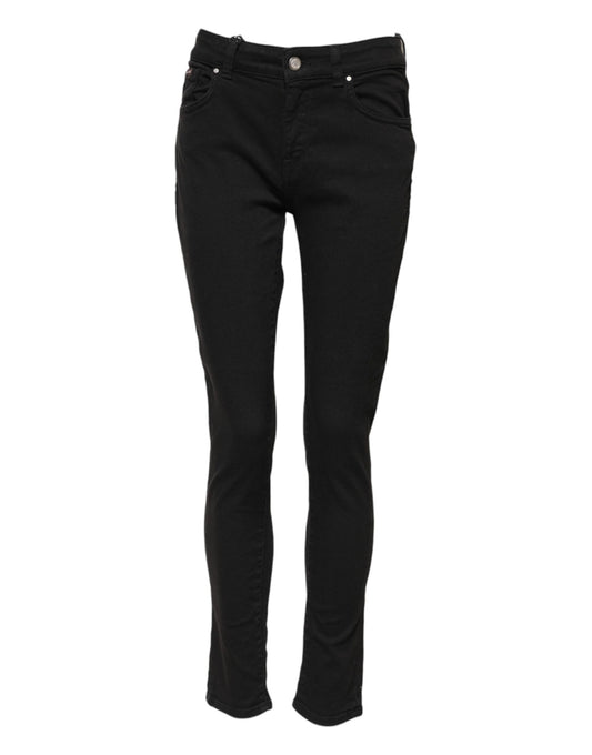 Dolce & Gabbana – Schwarze Skinny-Jeans aus Baumwolle mit mittlerer Taille