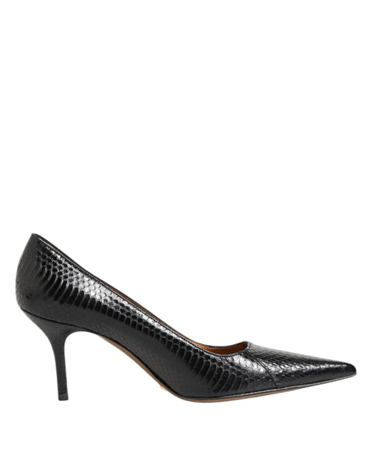 Dolce & Gabbana – Pumps mit Stilettoabsatz aus exotischem Leder in Schwarz