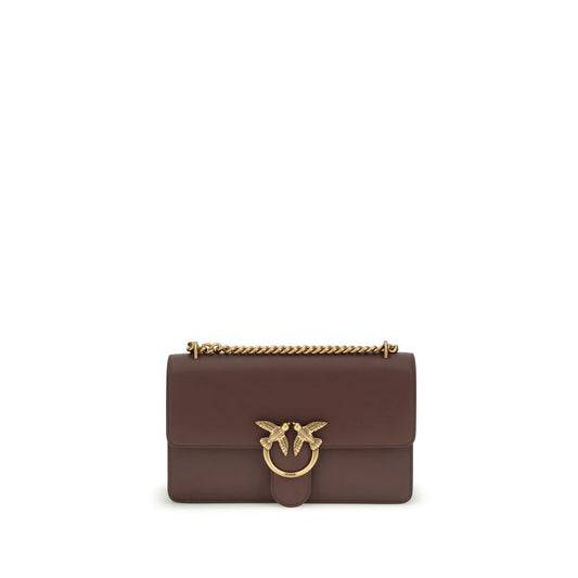 PINKO Brown Calf Leather Bos Taurus Shoulder Bag