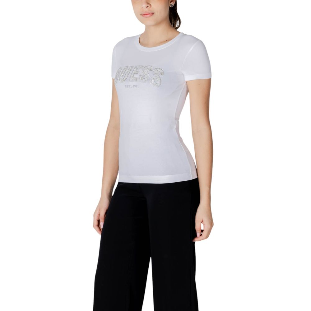 Guess – Weißes Baumwoll-T-Shirt