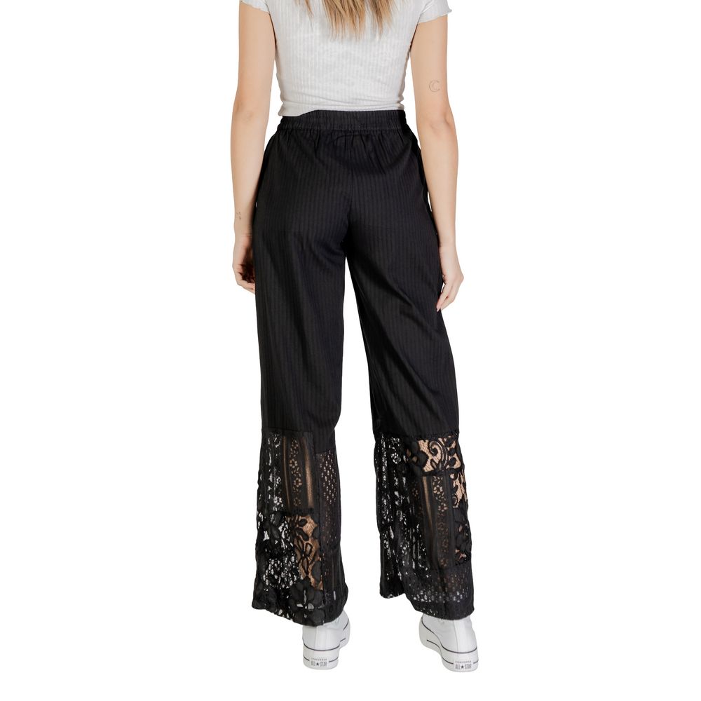 ICHI Schwarze Baumwollhose