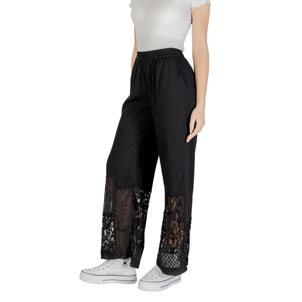 ICHI Schwarze Baumwollhose