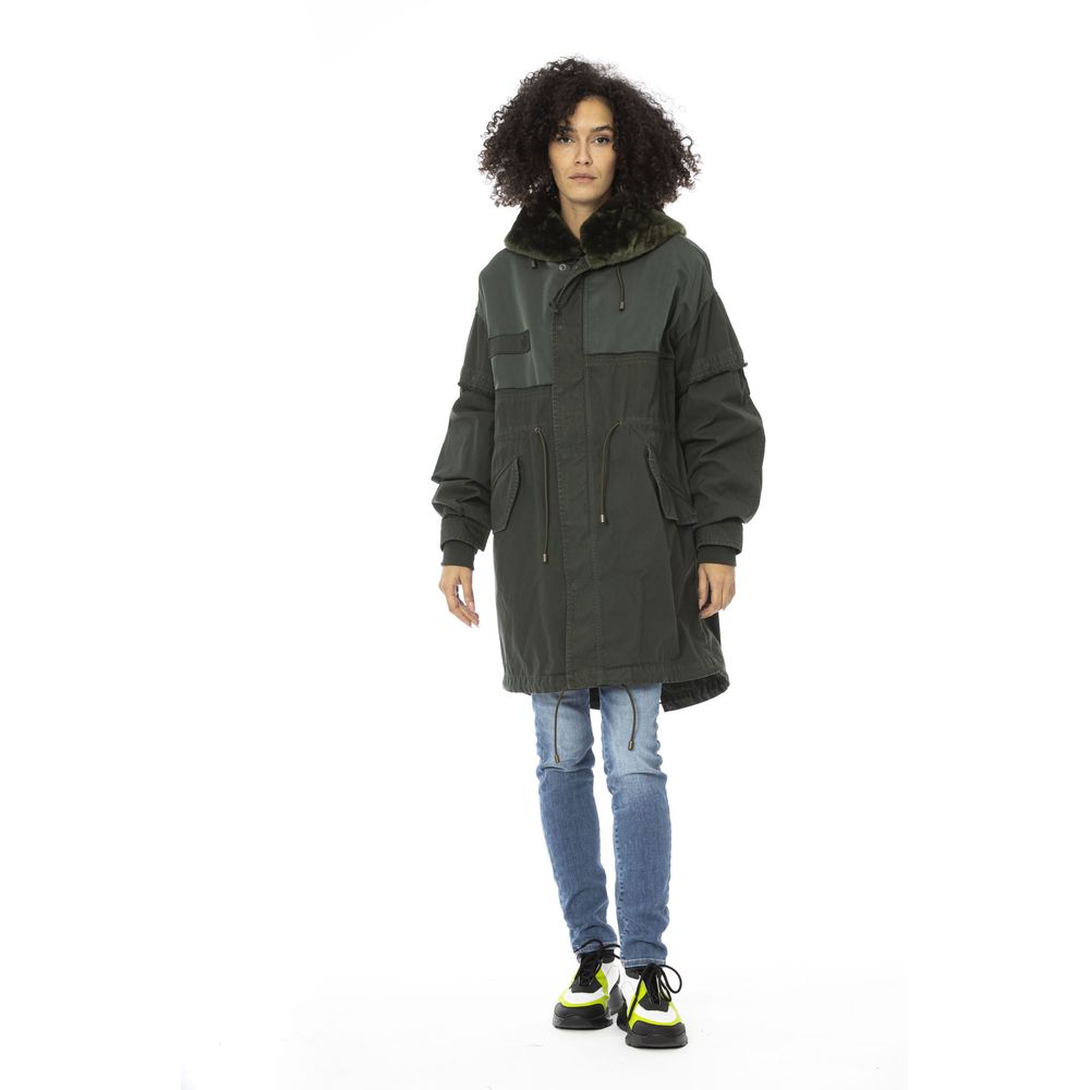 Mr&Mrs Italy Damenparka aus grüner Baumwolle