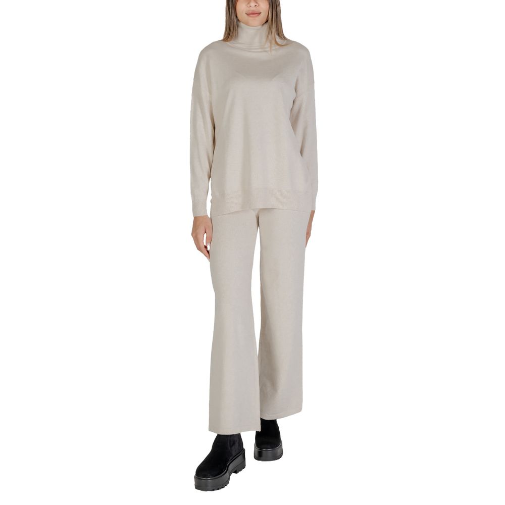 Cleré Beige Viskose Rollkragenpullover