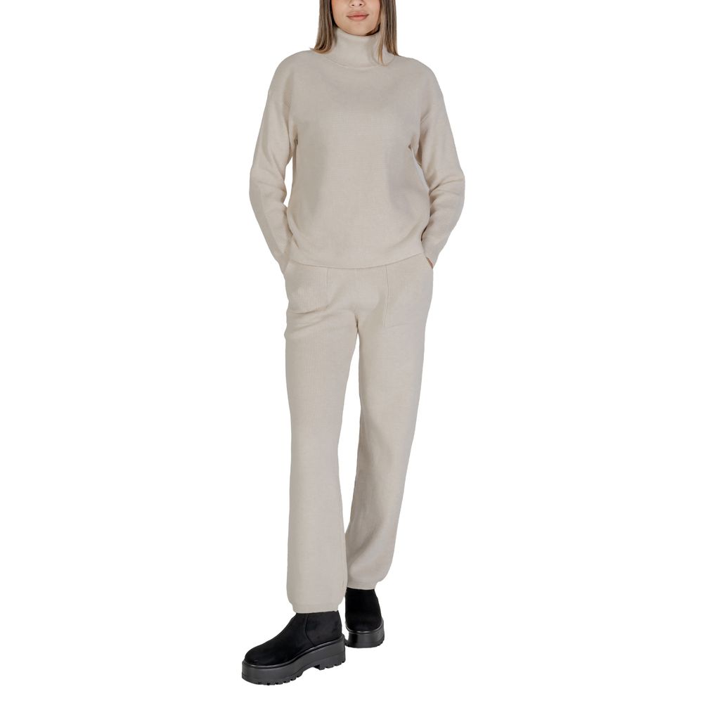 Cleré Beige Viskose Rollkragenpullover