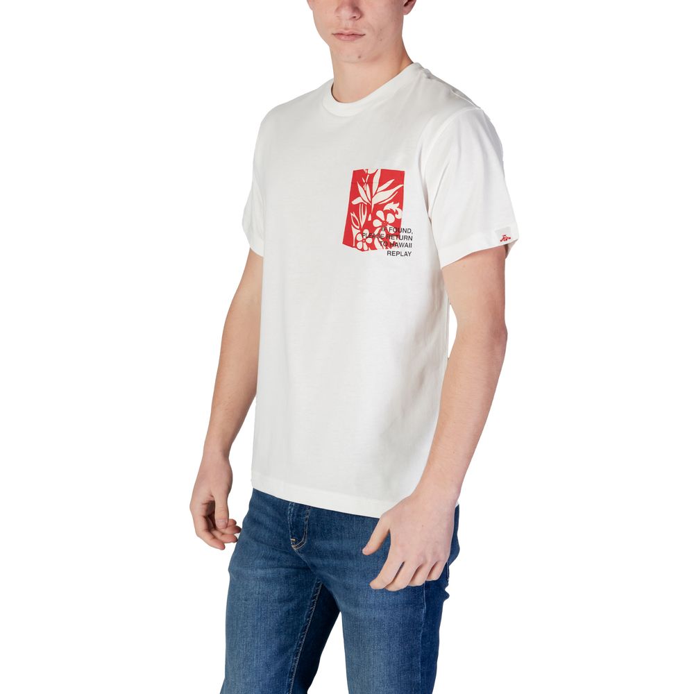 Weißes Baumwoll-T-Shirt von Replay