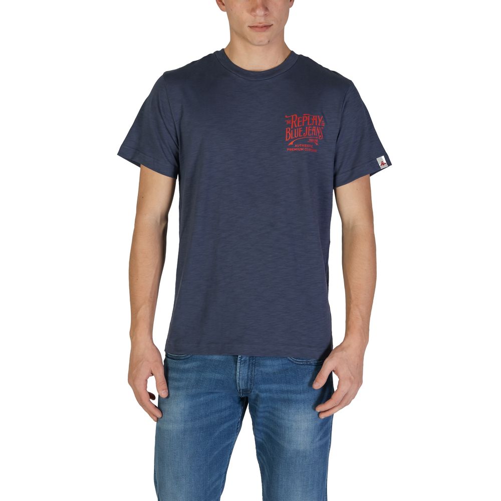 Replay – Blaues Baumwoll-T-Shirt