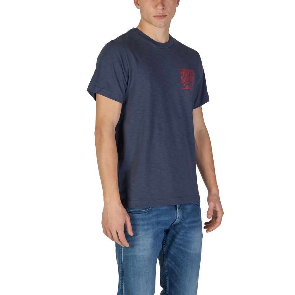 Replay – Blaues Baumwoll-T-Shirt
