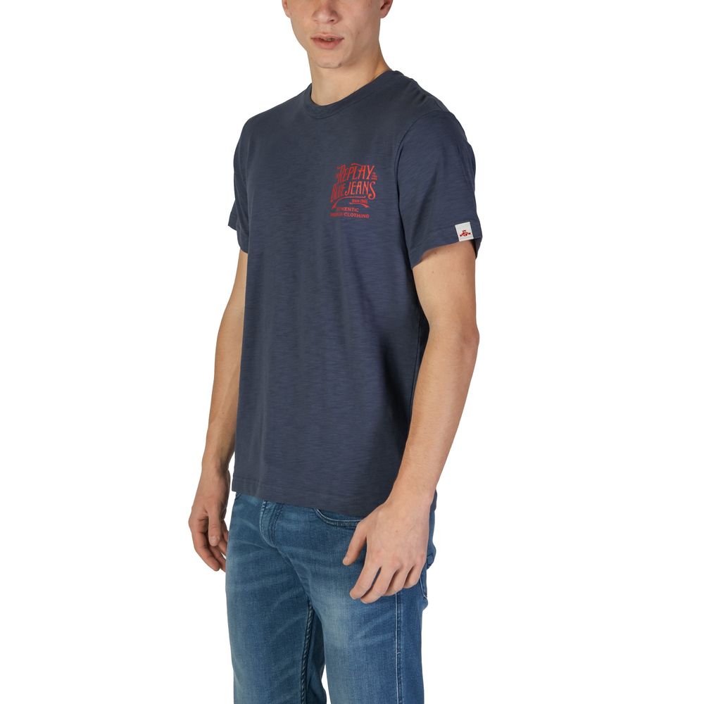 Replay – Blaues Baumwoll-T-Shirt