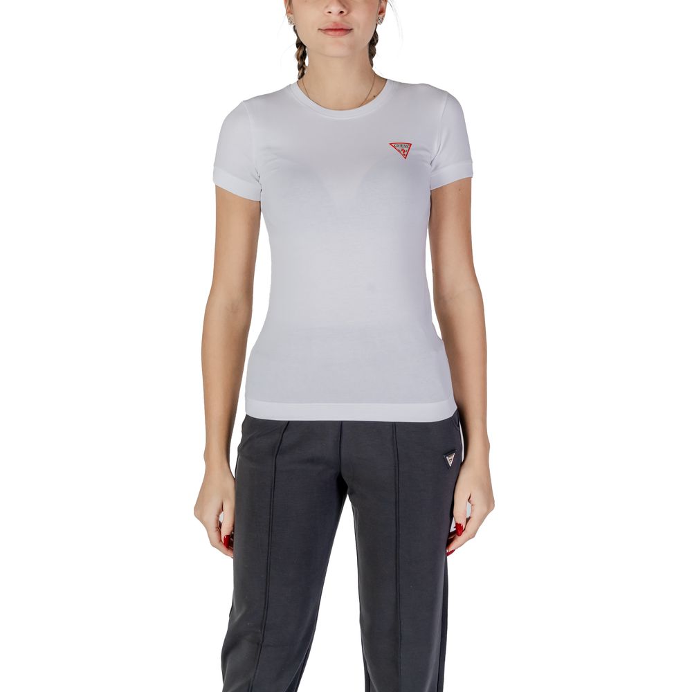 Guess – Weißes Baumwoll-T-Shirt