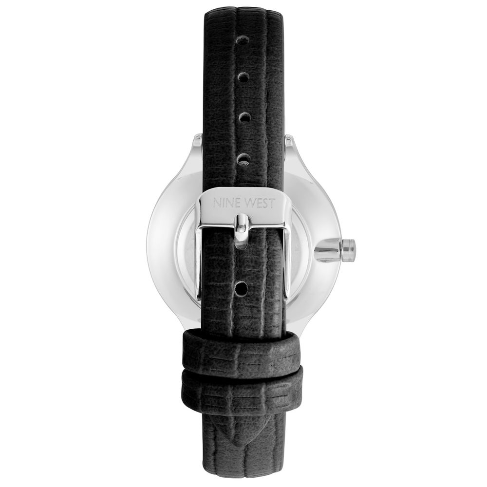 Nine West Black Leather Dress Watch