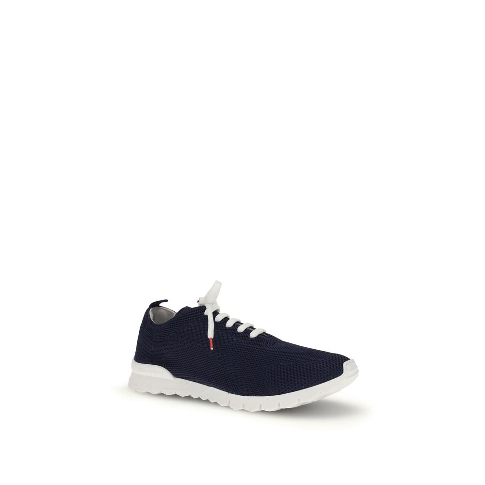 Kiton Blue Cotton Low Top Sneakers