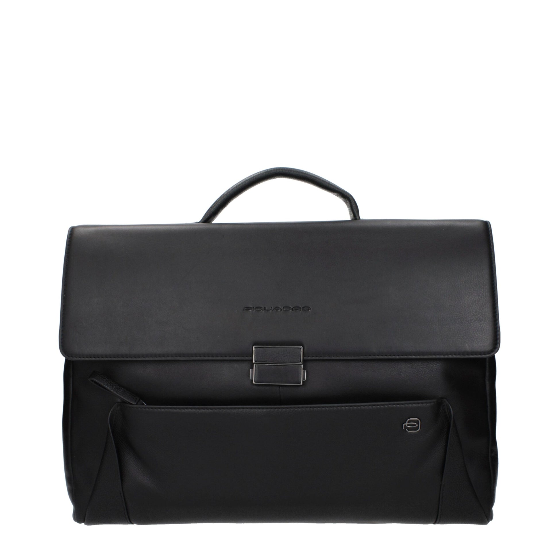 Piquadro Black Leather Business And Laptop Bag