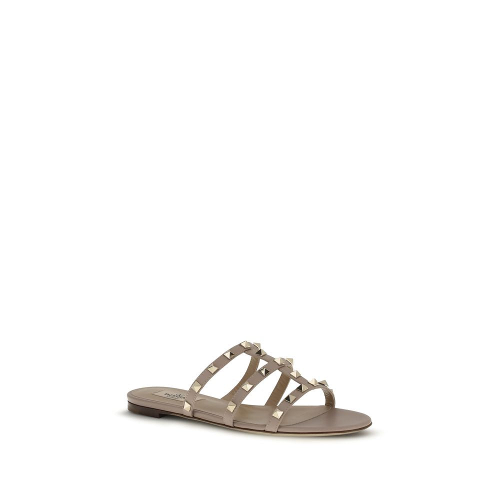 Valentino Garavani Beige Calf Leather Bos Taurus Sandals