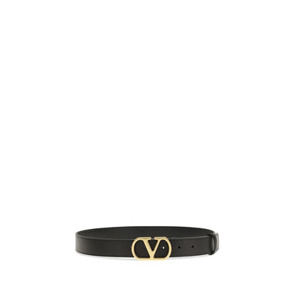 Valentino Garavani Black Calf Leather Bos Taurus Belt