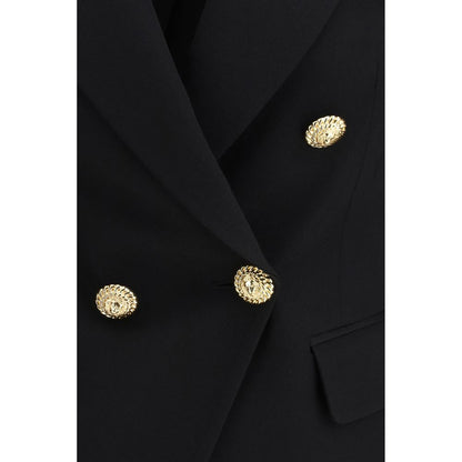 Balmain Black Wool Jackets And Coat