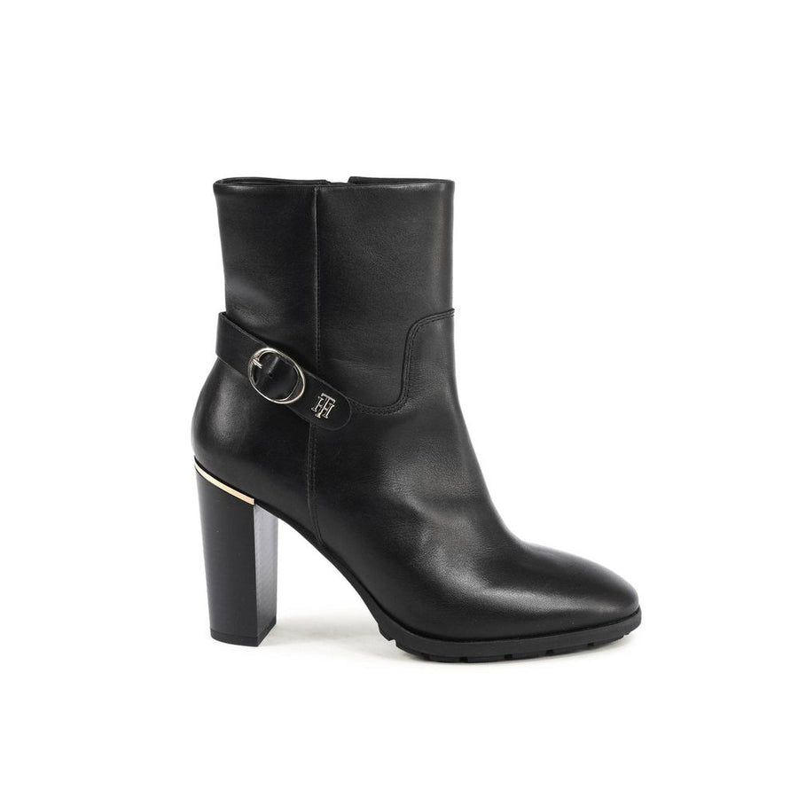 Tommy Hilfiger Black Leather Ankle Boots