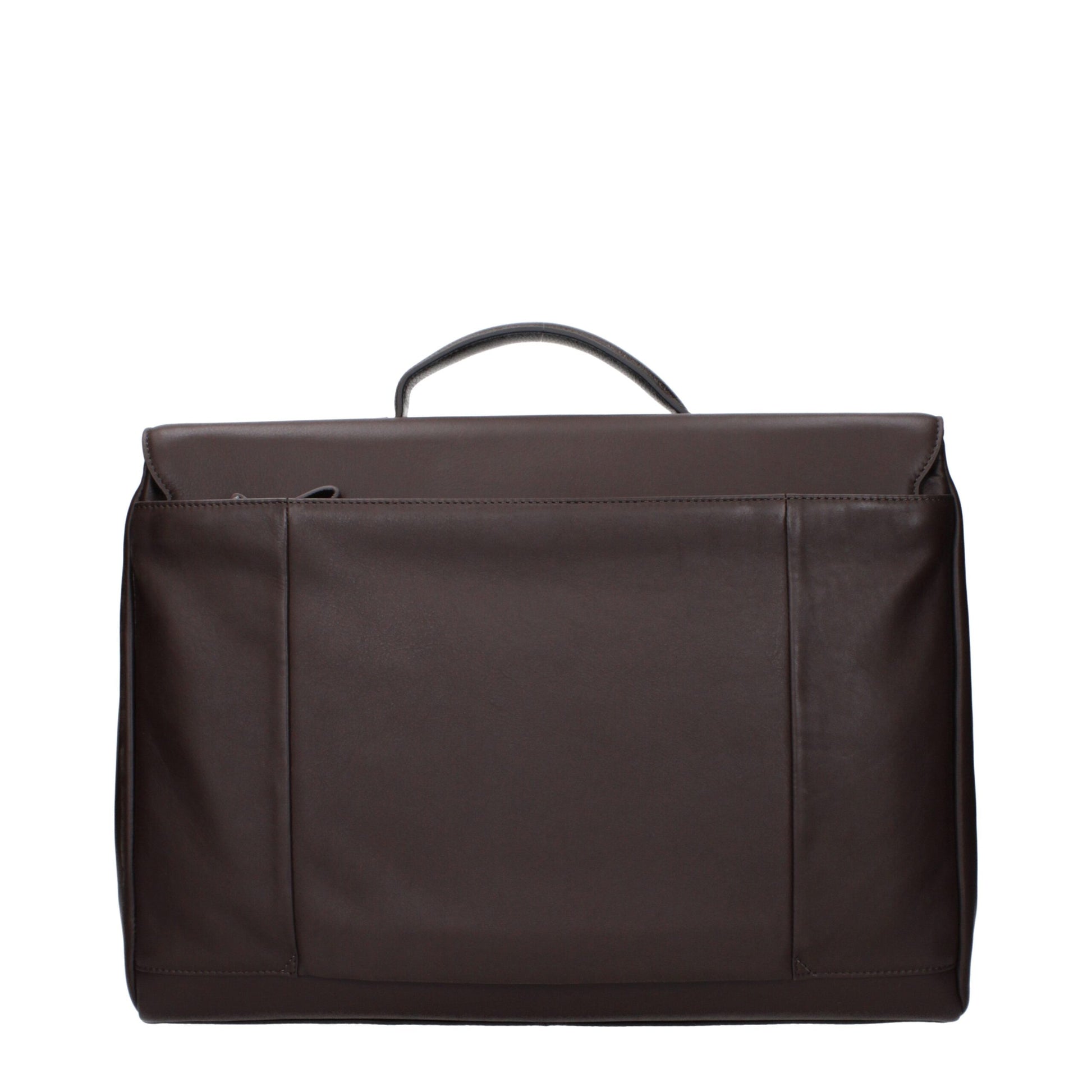 Piquadro Brown Leather Business And Laptop Bag