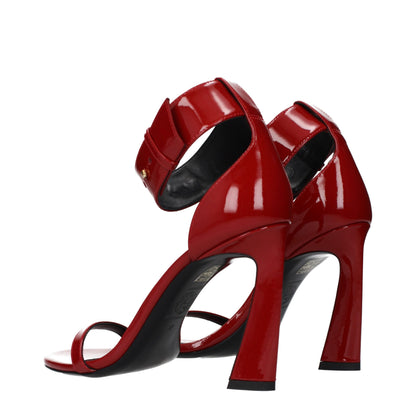 Versace Red Leather Stiletto Heel Sandals