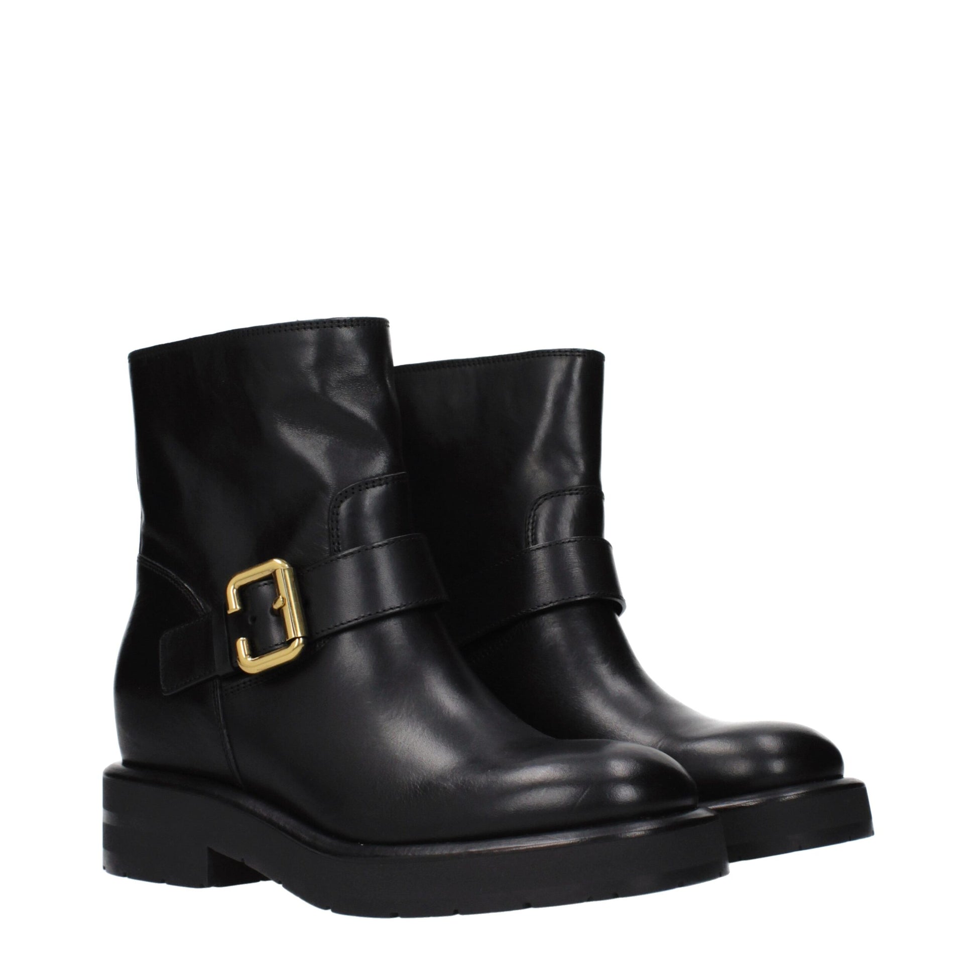 Chloé Black Leather Ankle Boots