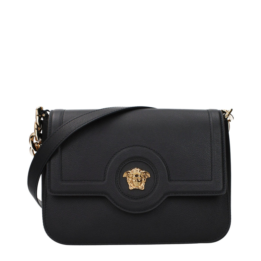 Versace Black Leather Crossbody Bag