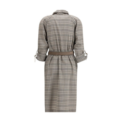 Burberry Gray Wool Casual Dress