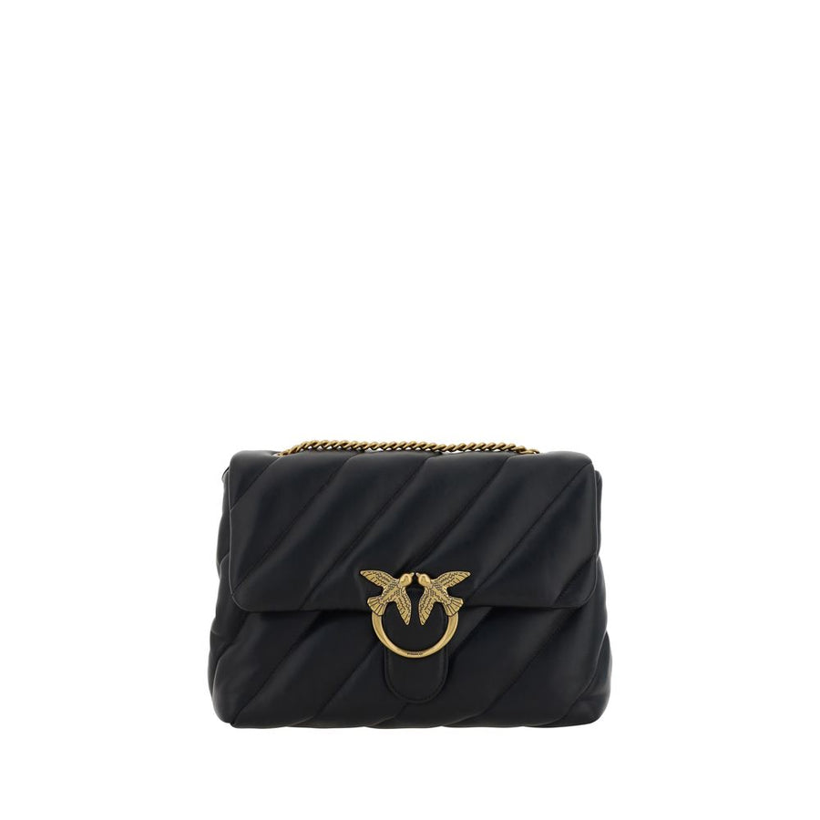 PINKO Black Leather Shoulder Bag