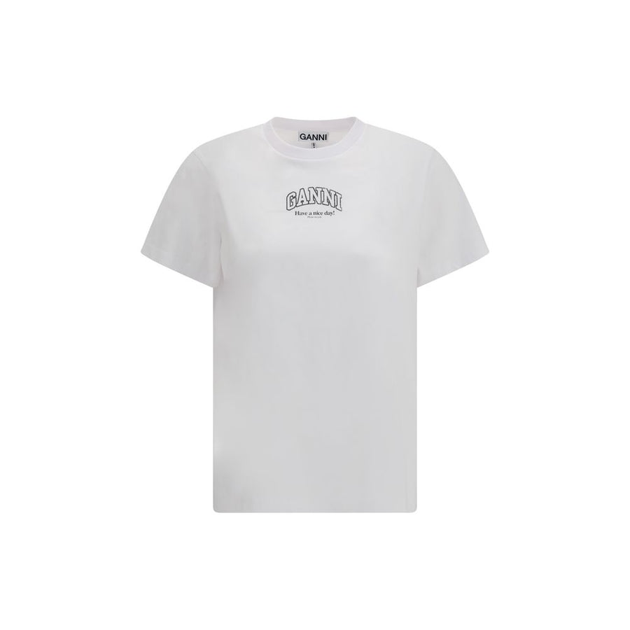 Ganni White Cotton T-Shirt