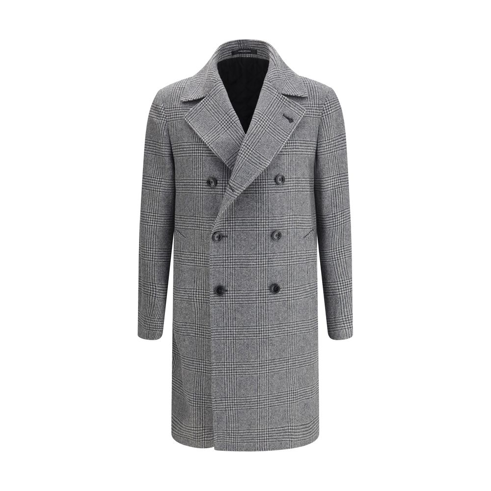 Tagliatore Gray Fleece Wool Coat