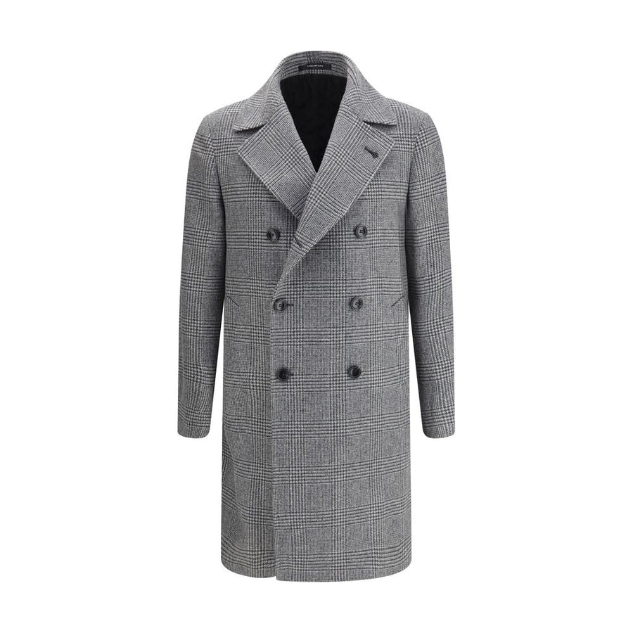 Tagliatore Gray Fleece Wool Coat