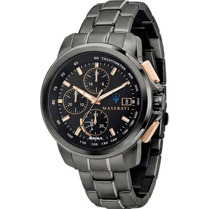 Maserati Black Stainless Steel Sport Watch