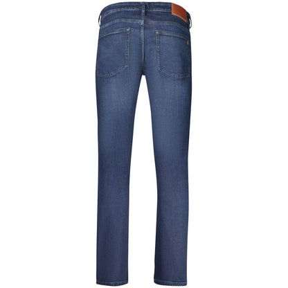 Hugo Boss Blue Cotton Men's Slim-Fit Jeans
