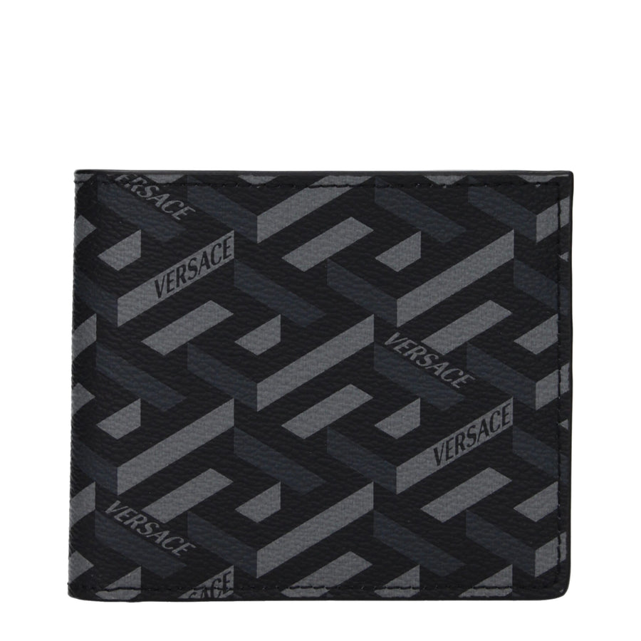 Versace Black Fabric Wallet
